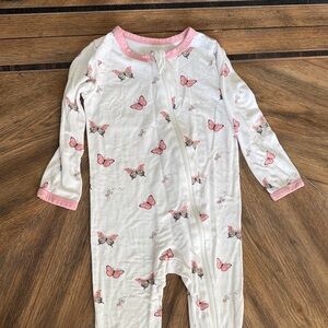 Kyte BABY White and Pink Butterfly Footie